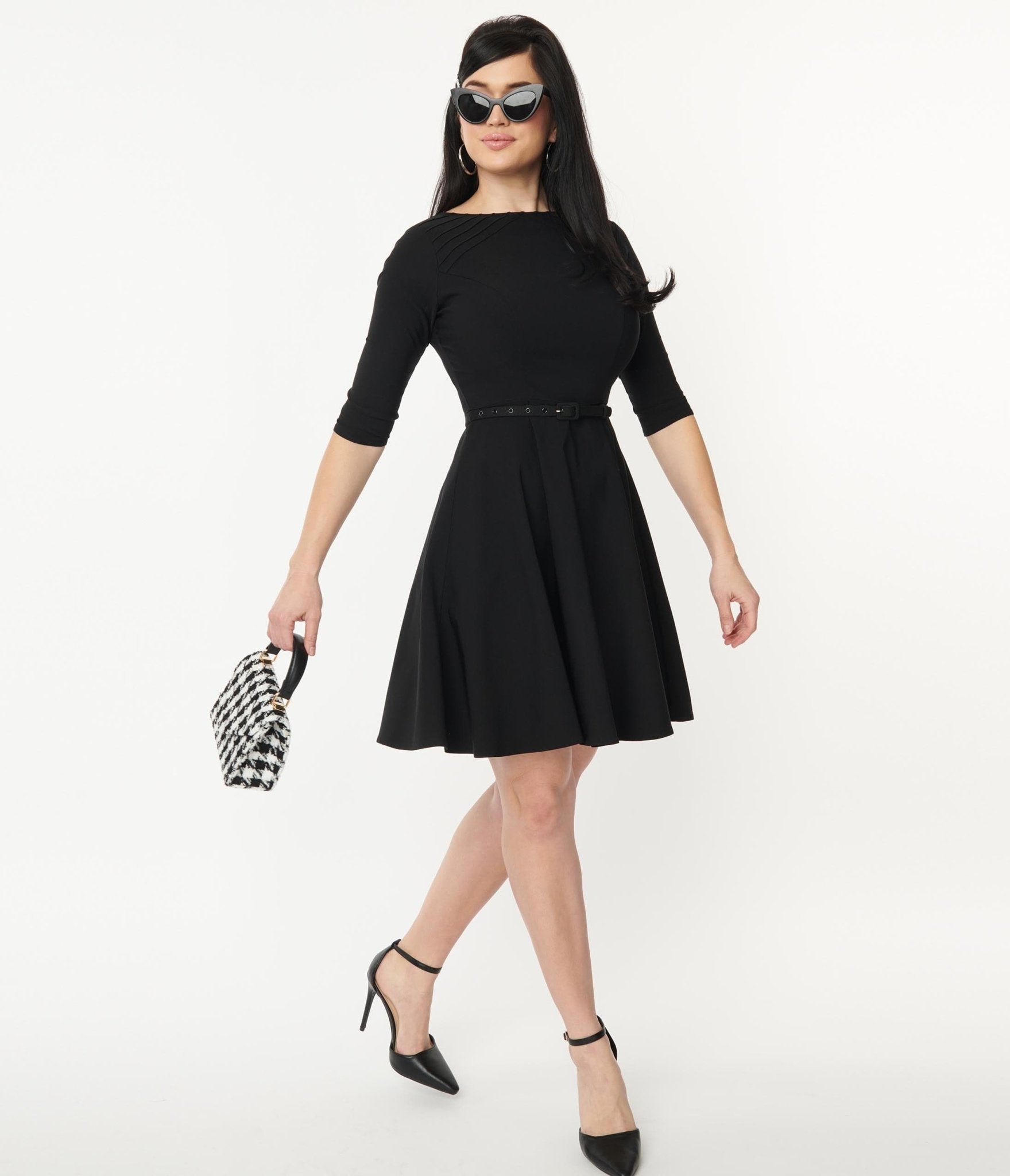 fit and flare black dress